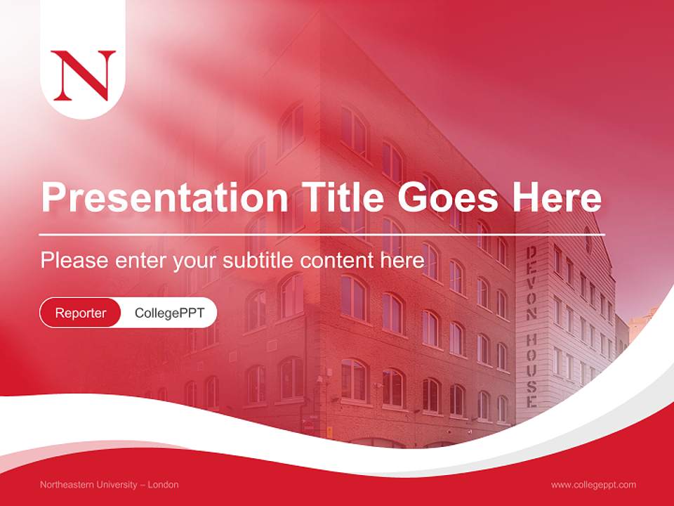 Northeastern University – London Lecture Sharing and Networking Event PPT Template4:3 ratio PPT effect preview image4