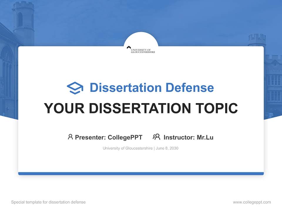University of Gloucestershire Graduation Thesis Defense PPT Template4:3 ratio PPT effect preview image7