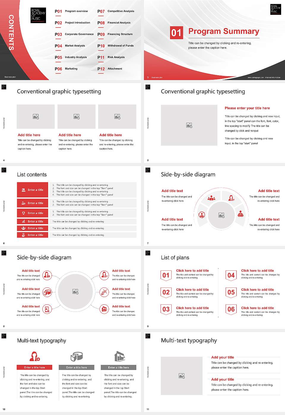 Royal Academy of Music Competition/Entrepreneurship Contest PPT Template16:9 ratio PPT effect preview image2