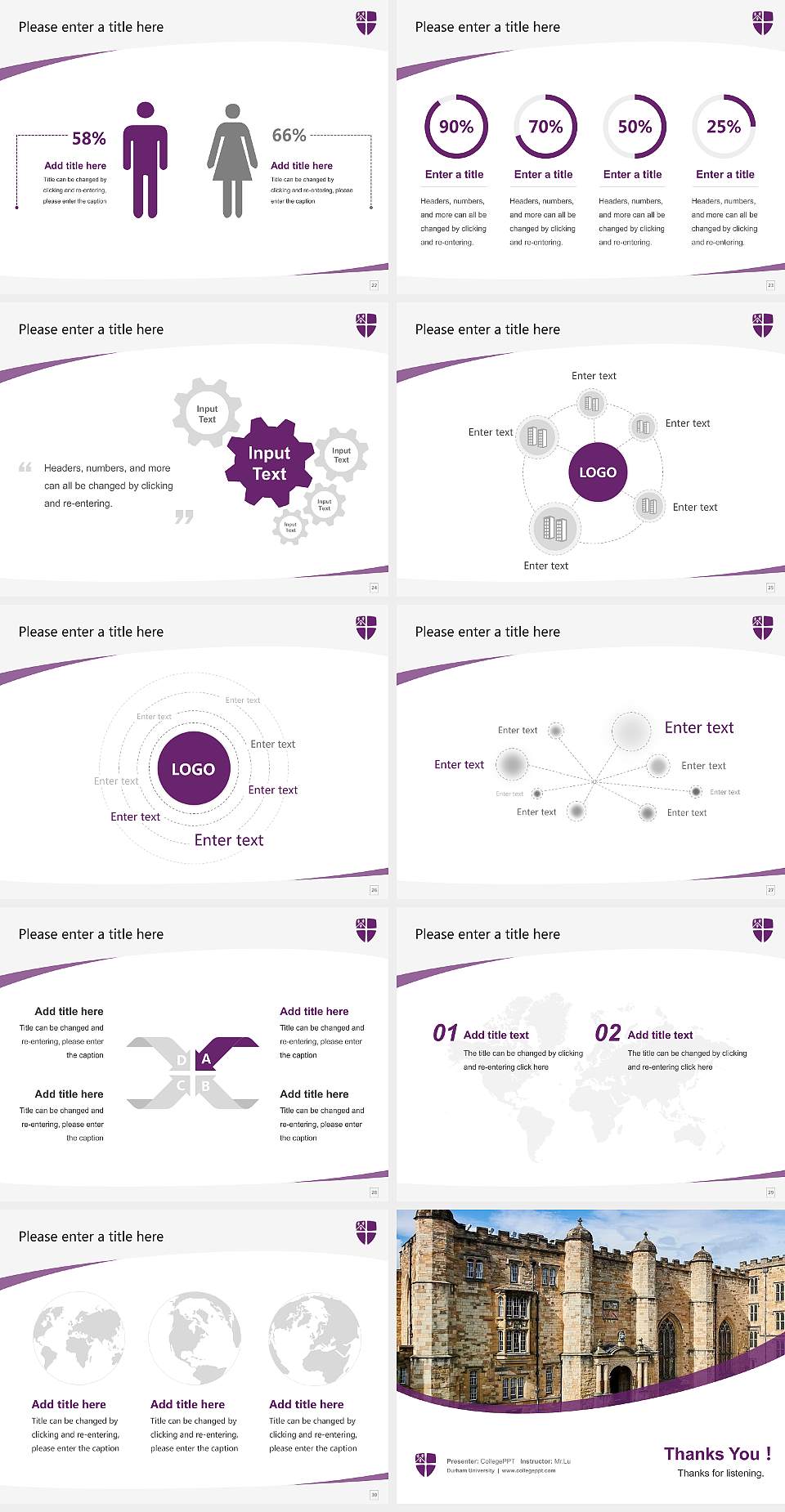 Durham University Course/Courseware Creation PPT Template4:3 ratio PPT effect preview image4