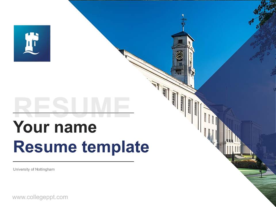 University of Nottingham Resume PPT Template4:3 ratio PPT effect preview image5