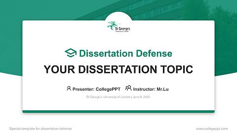 St George’s, University of London Graduation Thesis Defense PPT Template