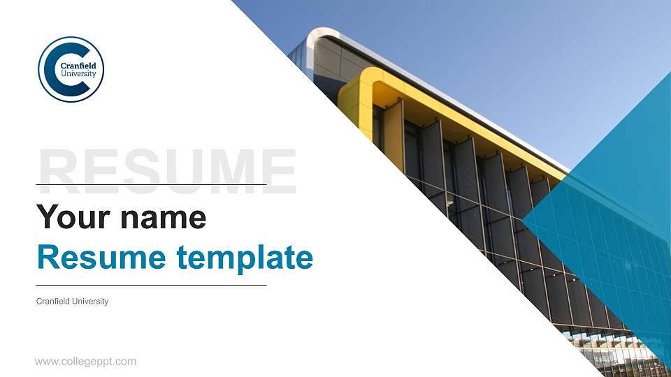 Cranfield University Resume PPT Template16:9 ratio PPT effect preview image