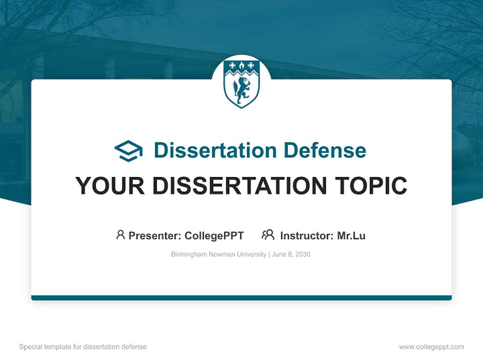 Birmingham Newman University Graduation Thesis Defense PPT Template4:3 ratio PPT effect preview image7
