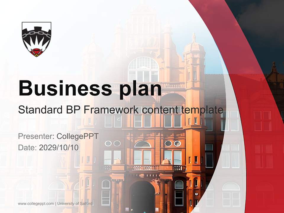 University of Salford Competition/Entrepreneurship Contest PPT Template4:3 ratio PPT effect preview image9