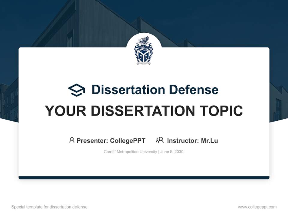 Cardiff Metropolitan University Graduation Thesis Defense PPT Template4:3 ratio PPT effect preview image7
