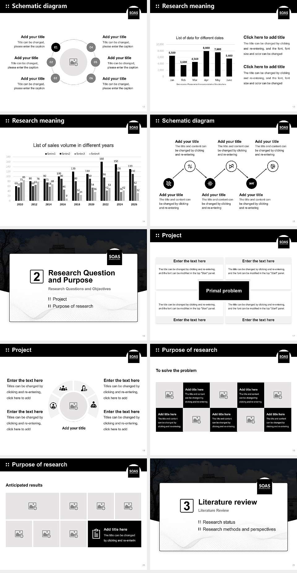 SOAS University of London Graduation Thesis Defense PPT Template4:3 ratio PPT effect preview image3
