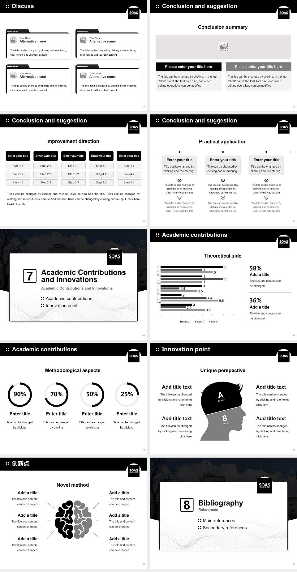 SOAS University of London Graduation Thesis Defense PPT Template4:3 ratio PPT effect preview image6