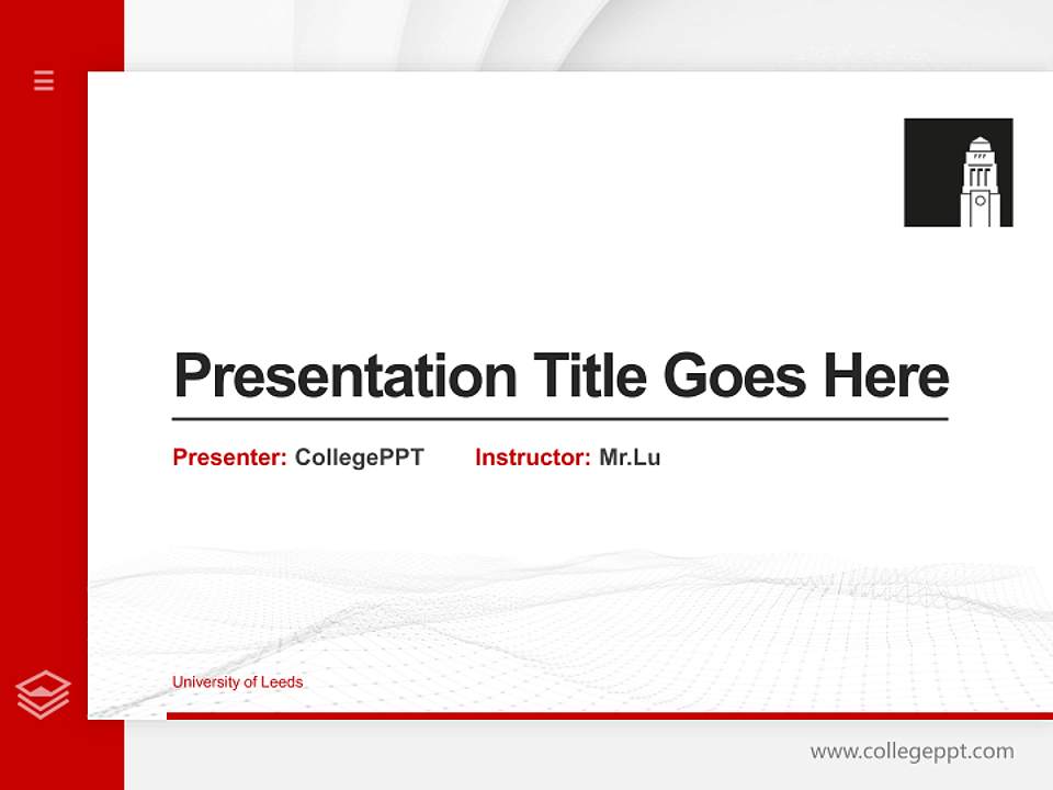 University of Leeds Thesis Proposal/Graduation Defense PPT Template4:3 ratio PPT effect preview image5