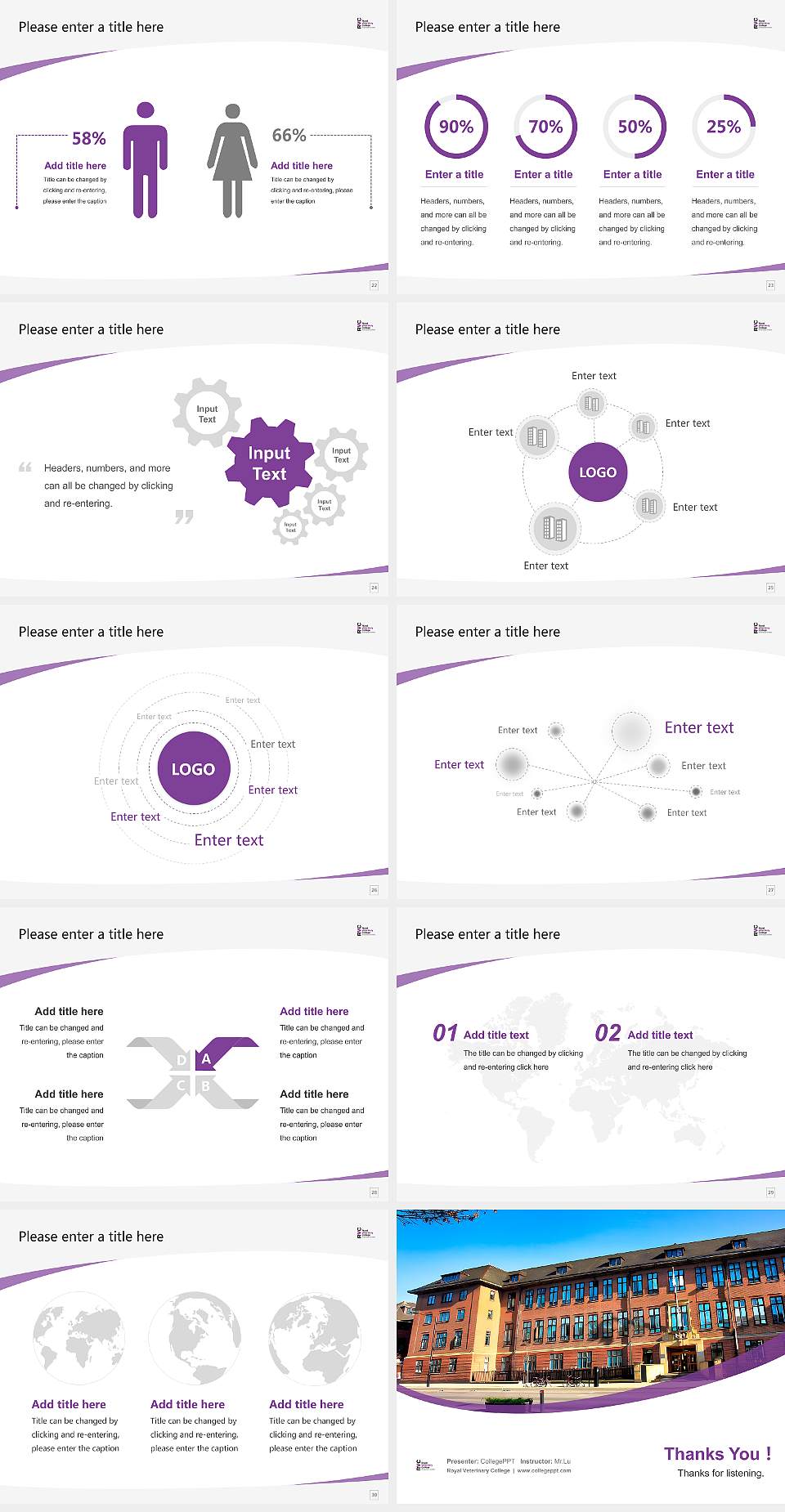 Royal Veterinary College Course/Courseware Creation PPT Template4:3 ratio PPT effect preview image4