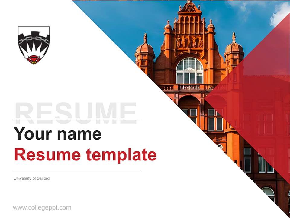 University of Salford Resume PPT Template4:3 ratio PPT effect preview image5