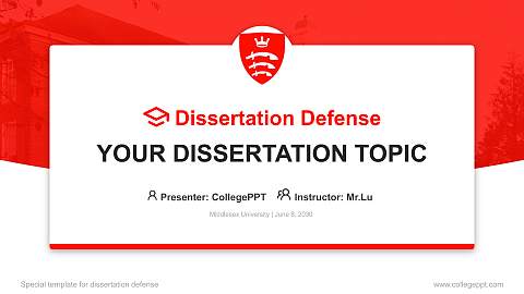Middlesex University Graduation Thesis Defense PPT Template