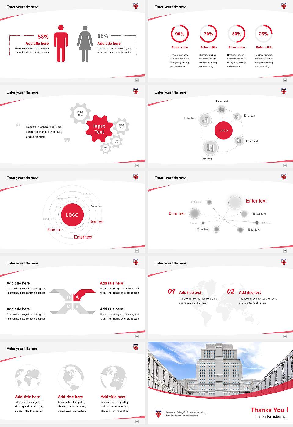University of London Course/Courseware Creation PPT Template16:9 ratio PPT effect preview image4