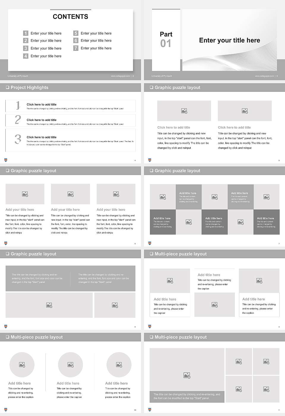 University of Plymouth General Purpose PPT Template16:9 ratio PPT effect preview image2