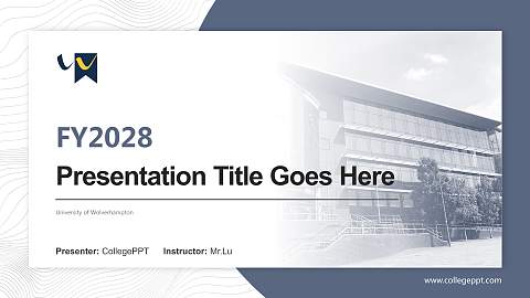 University of Wolverhampton Academic Presentation/Research Findings Report PPT Template