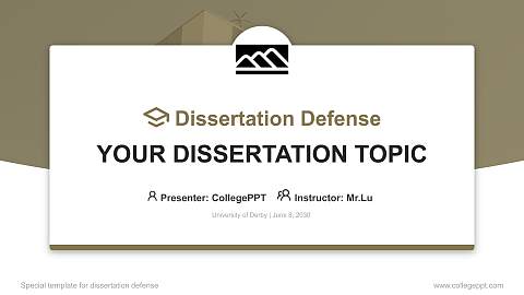 University of Derby Graduation Thesis Defense PPT Template