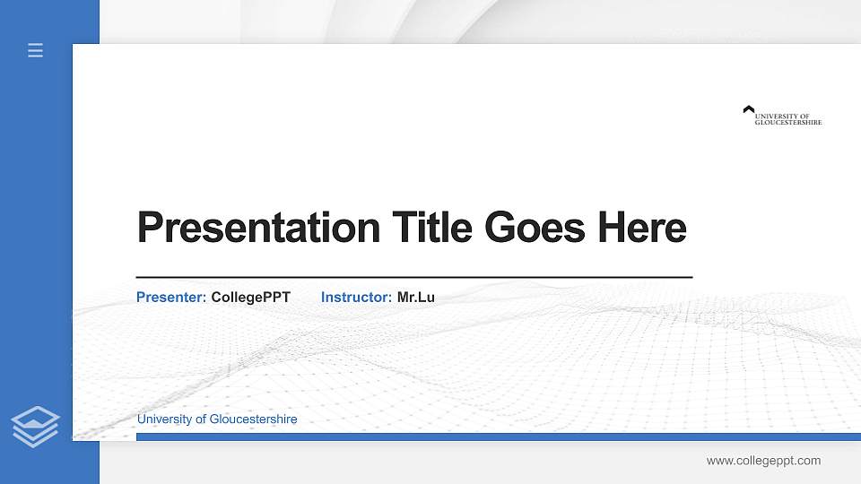 University of Gloucestershire Thesis Proposal/Graduation Defense PPT Template16:9 ratio PPT effect preview image
