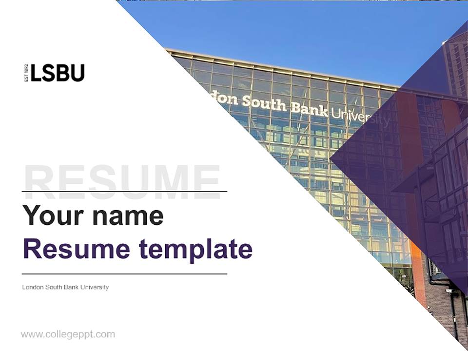 London South Bank University Resume PPT Template4:3 ratio PPT effect preview image5