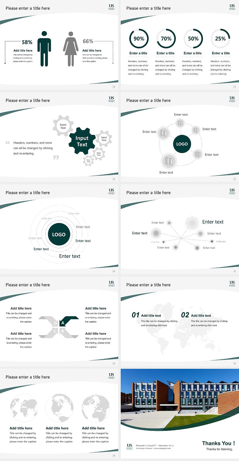 University of Sussex Course/Courseware Creation PPT Template4:3 ratio PPT effect preview image4