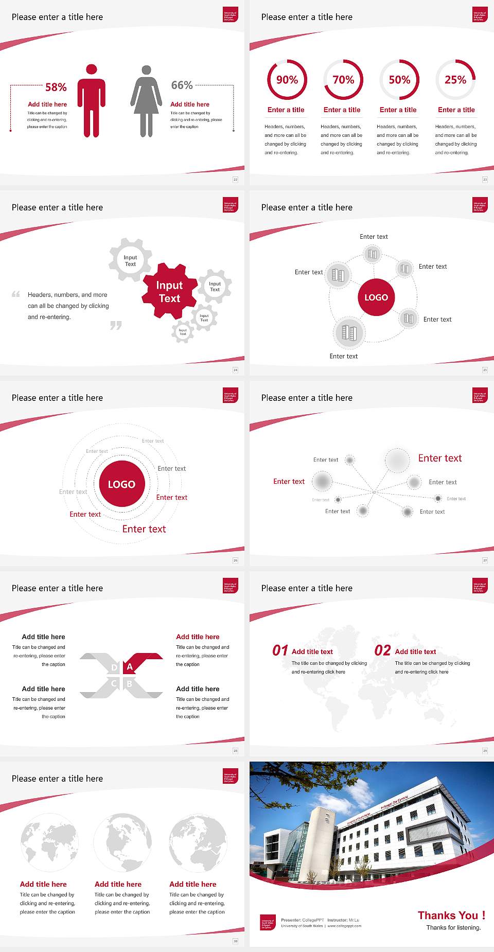 University of South Wales Course/Courseware Creation PPT Template4:3 ratio PPT effect preview image4