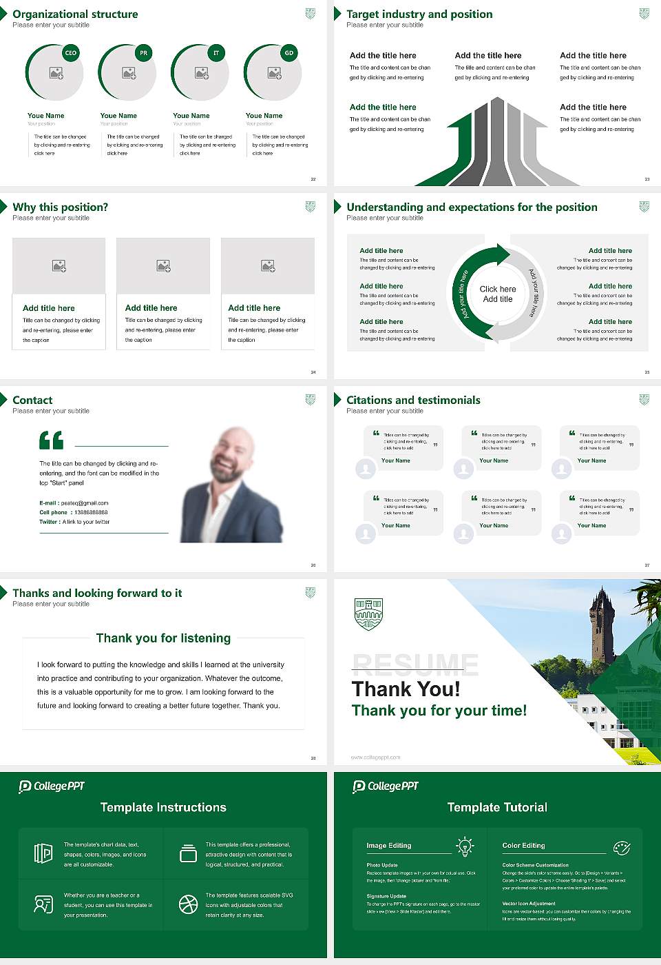 University of Stirling Resume PPT Template16:9 ratio PPT effect preview image4