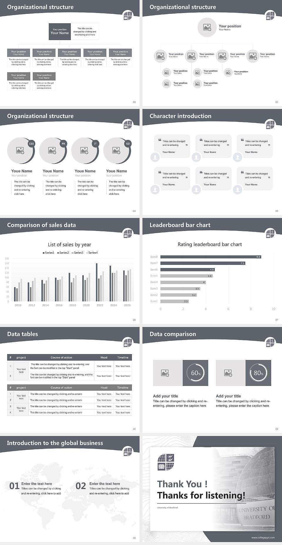 University of Bradford Academic Presentation/Research Findings Report PPT Template4:3 ratio PPT effect preview image4