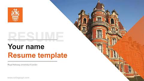 Royal Holloway, University of London Resume PPT Template