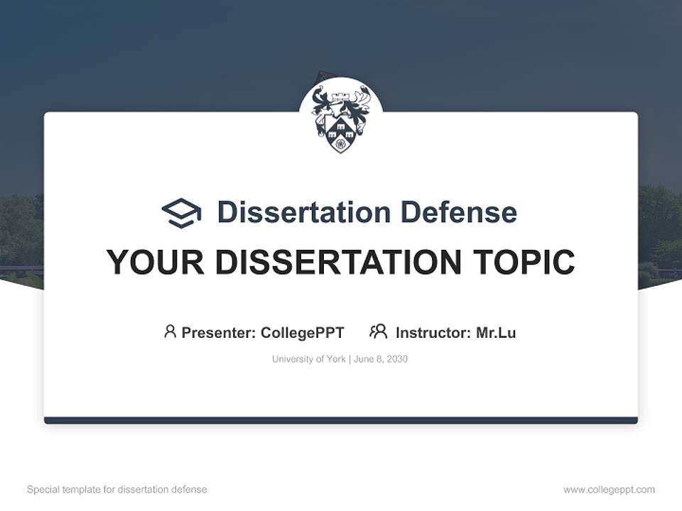 University of York Graduation Thesis Defense PPT Template4:3 ratio PPT effect preview image7