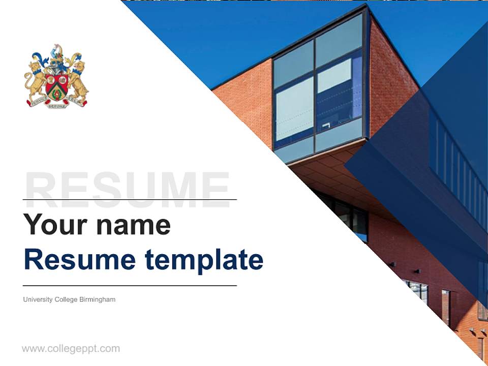 University College Birmingham Resume PPT Template4:3 ratio PPT effect preview image5