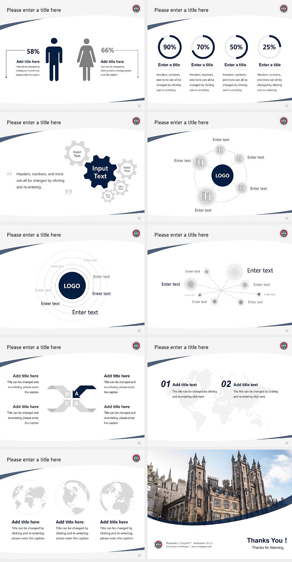 University of Edinburgh Course/Courseware Creation PPT Template4:3 ratio PPT effect preview image4