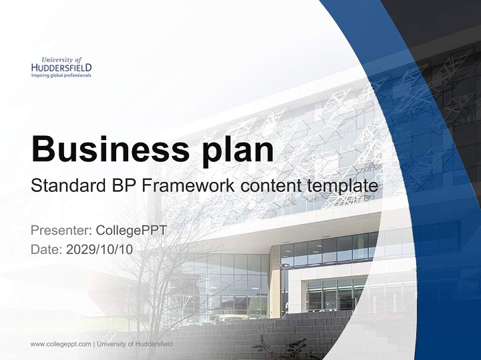 University of Huddersfield Competition/Entrepreneurship Contest PPT Template4:3 ratio PPT effect preview image9
