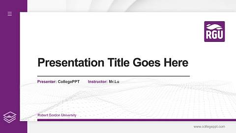 Robert Gordon University Thesis Proposal/Graduation Defense PPT Template