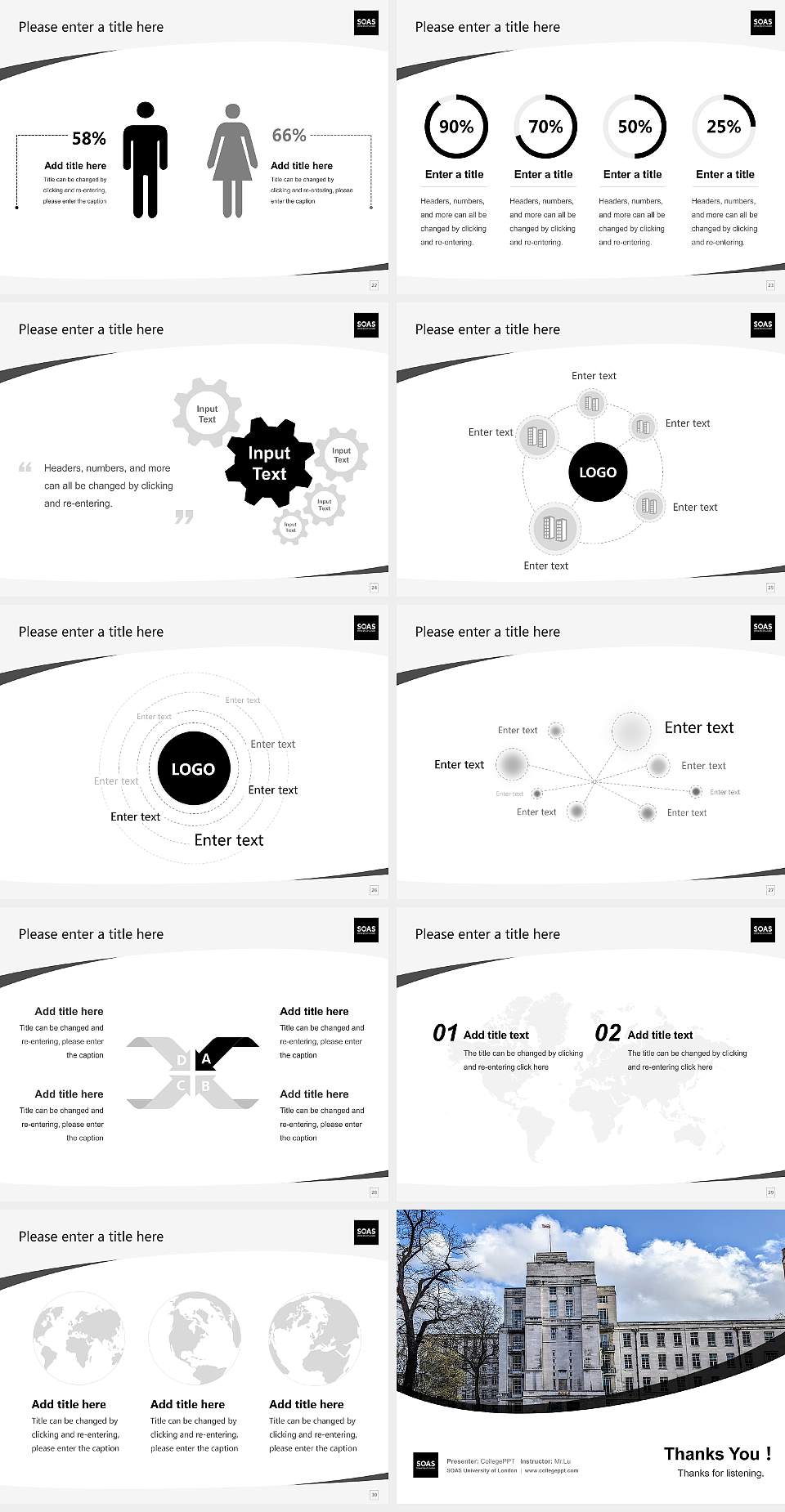 SOAS University of London Course/Courseware Creation PPT Template4:3 ratio PPT effect preview image4