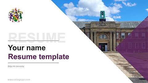 Edge Hill University Resume PPT Template