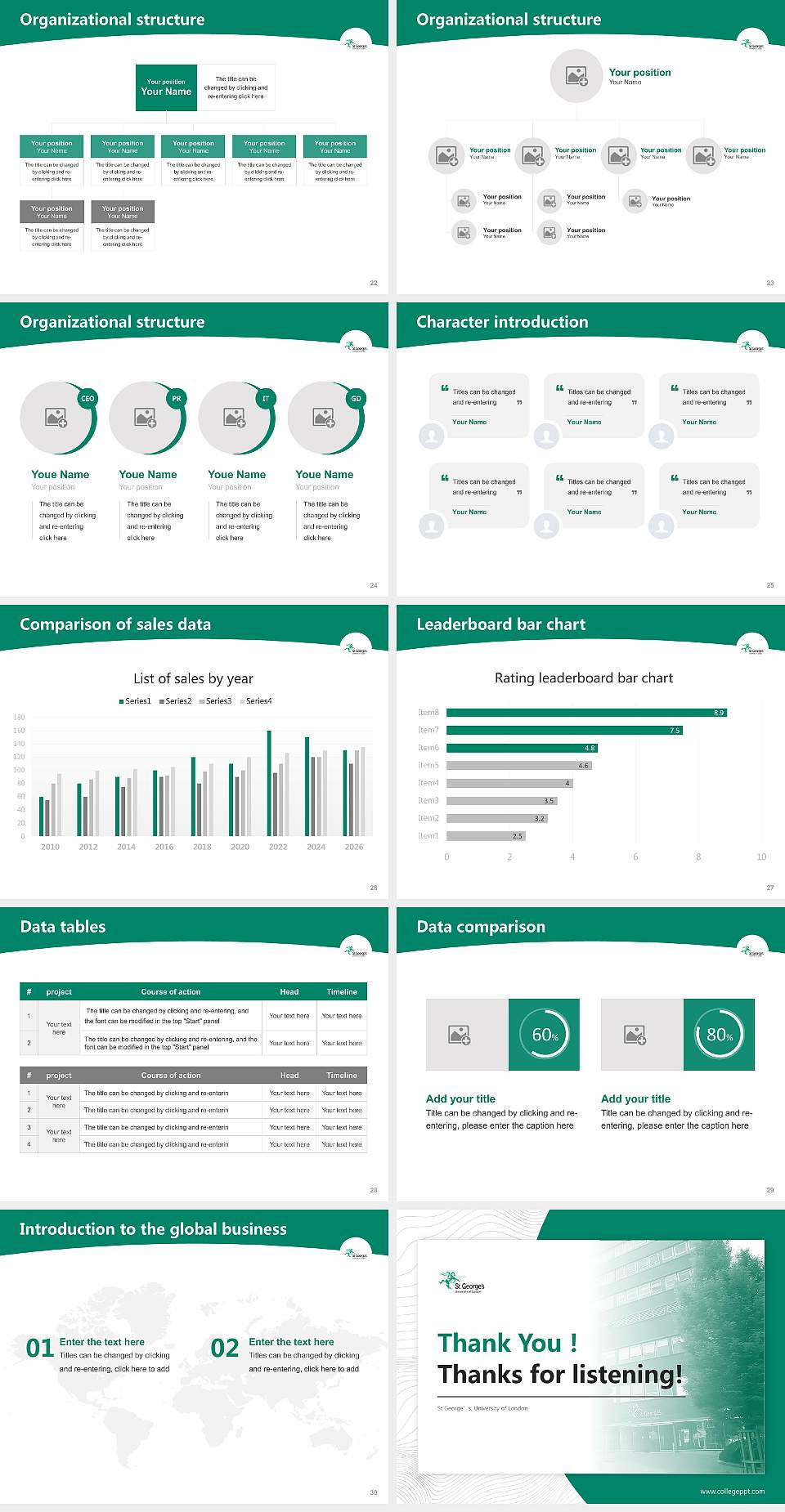 St George’s, University of London Academic Presentation/Research Findings Report PPT Template4:3 ratio PPT effect preview image4