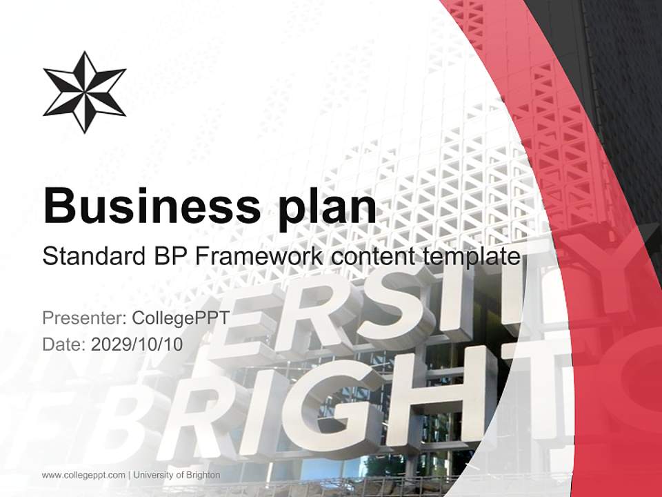 University of Brighton Competition/Entrepreneurship Contest PPT Template4:3 ratio PPT effect preview image9