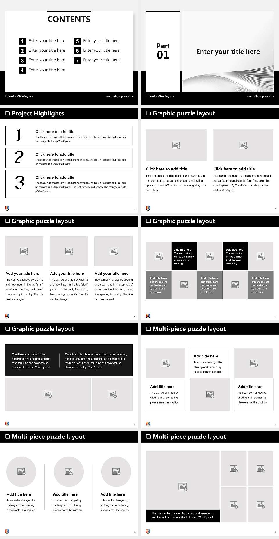 University of Birmingham General Purpose PPT Template4:3 ratio PPT effect preview image2