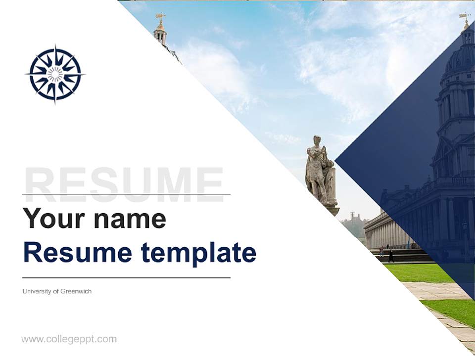 University of Greenwich Resume PPT Template4:3 ratio PPT effect preview image5