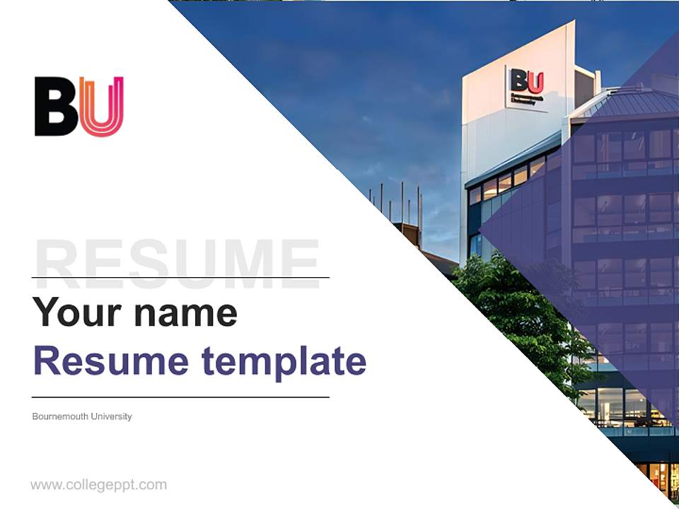 Bournemouth University Resume PPT Template4:3 ratio PPT effect preview image5