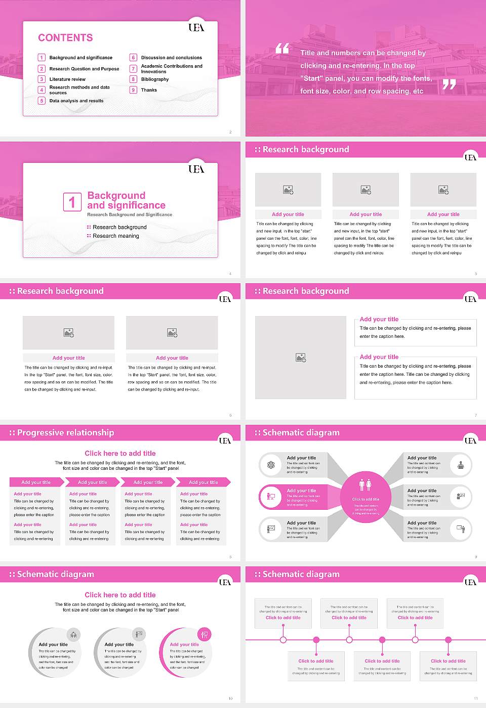 University of East Anglia Graduation Thesis Defense PPT Template16:9 ratio PPT effect preview image2