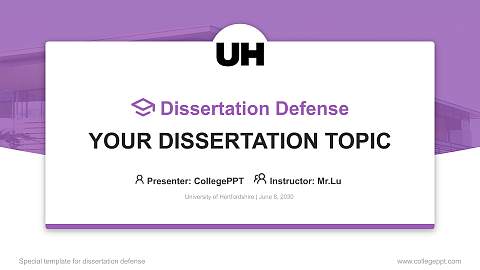University of Hertfordshire Graduation Thesis Defense PPT Template