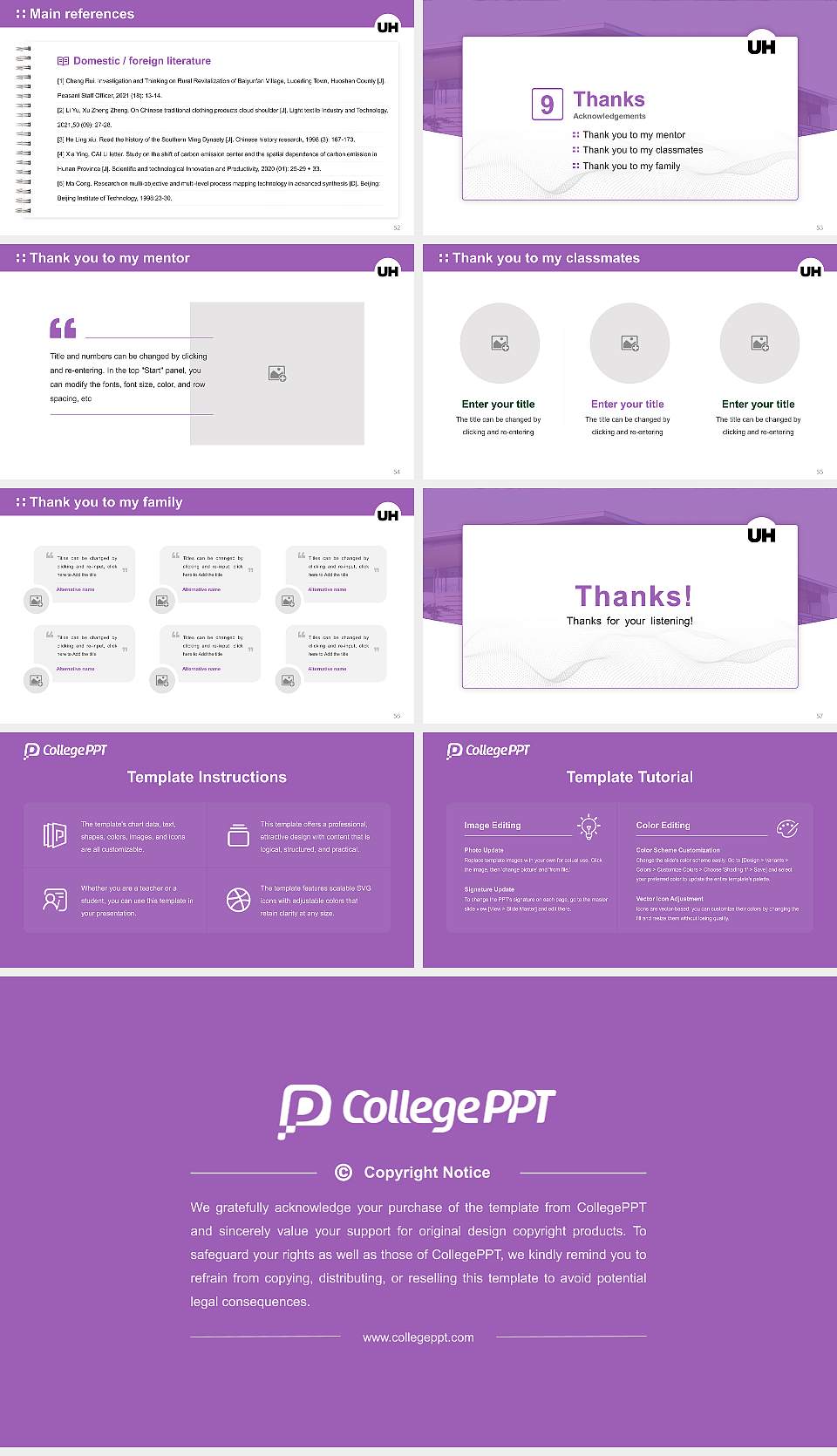 University of Hertfordshire Graduation Thesis Defense PPT Template16:9 ratio PPT effect preview image7