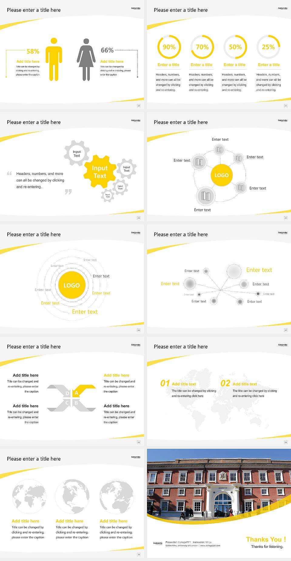 Goldsmiths, University of London Course/Courseware Creation PPT Template4:3 ratio PPT effect preview image4