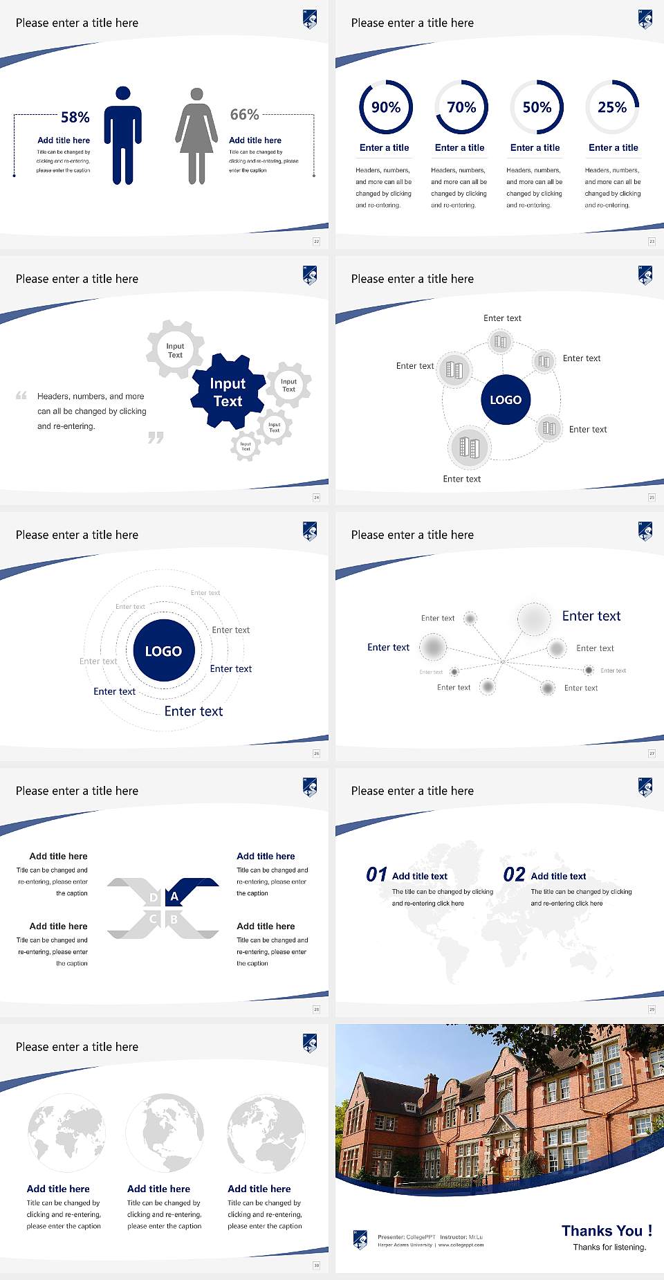 Harper Adams University Course/Courseware Creation PPT Template4:3 ratio PPT effect preview image4