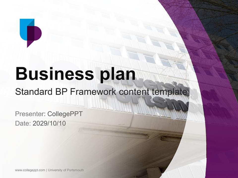 University of Portsmouth Competition/Entrepreneurship Contest PPT Template4:3 ratio PPT effect preview image9