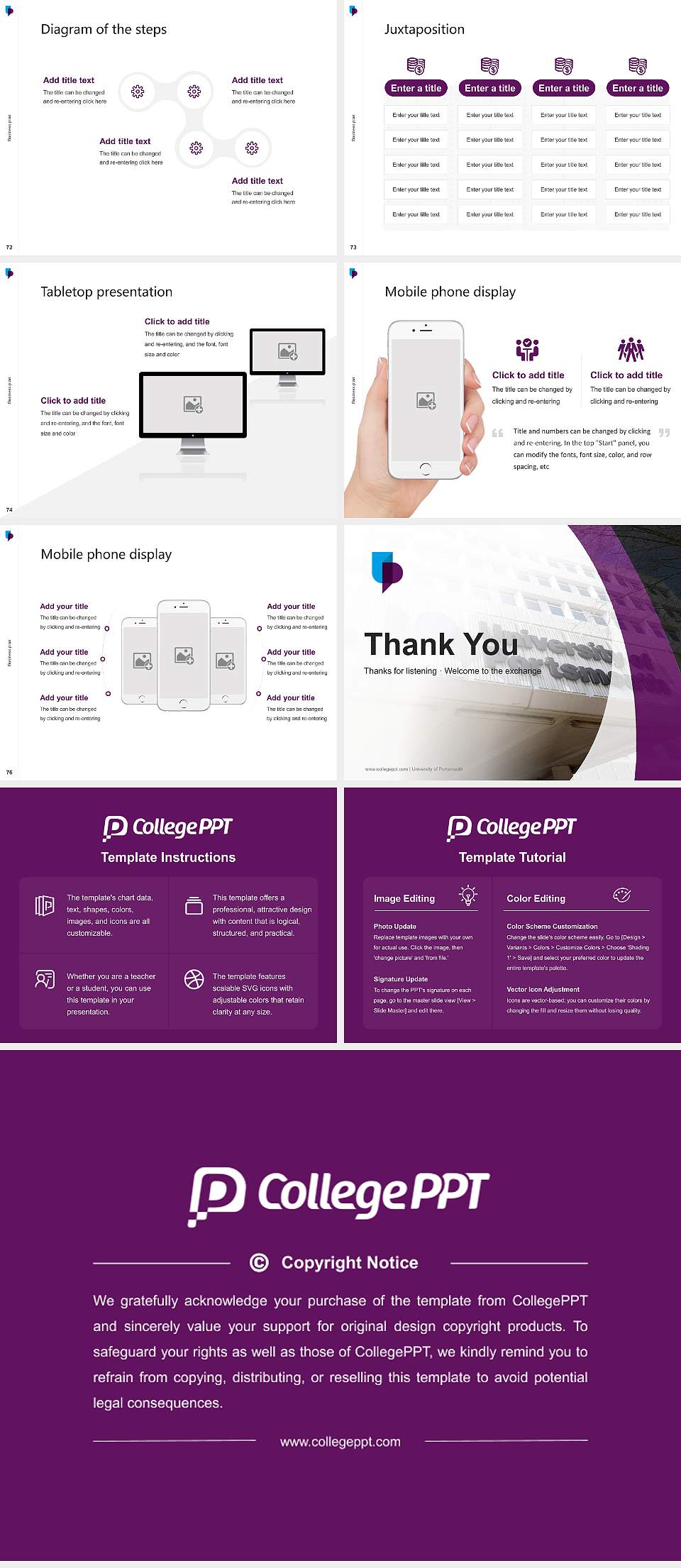 University of Portsmouth Competition/Entrepreneurship Contest PPT Template4:3 ratio PPT effect preview image9