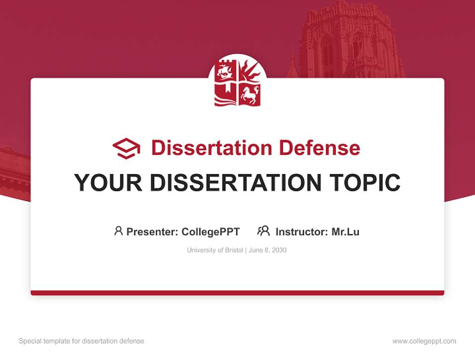 University of Bristol Graduation Thesis Defense PPT Template4:3 ratio PPT effect preview image7