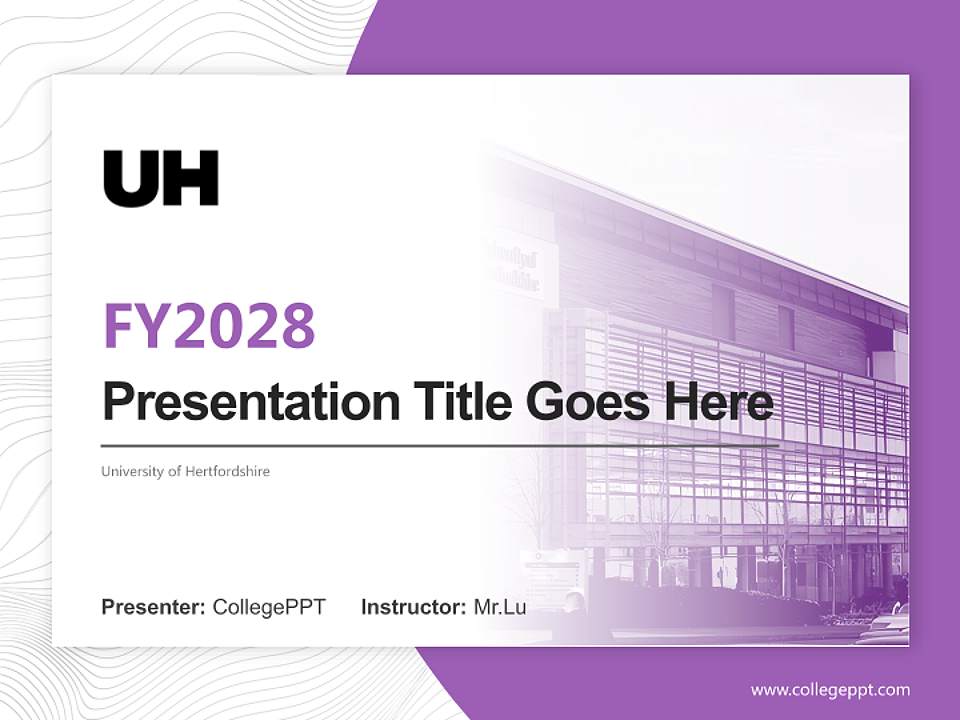 University of Hertfordshire Academic Presentation/Research Findings Report PPT Template4:3 ratio PPT effect preview image5
