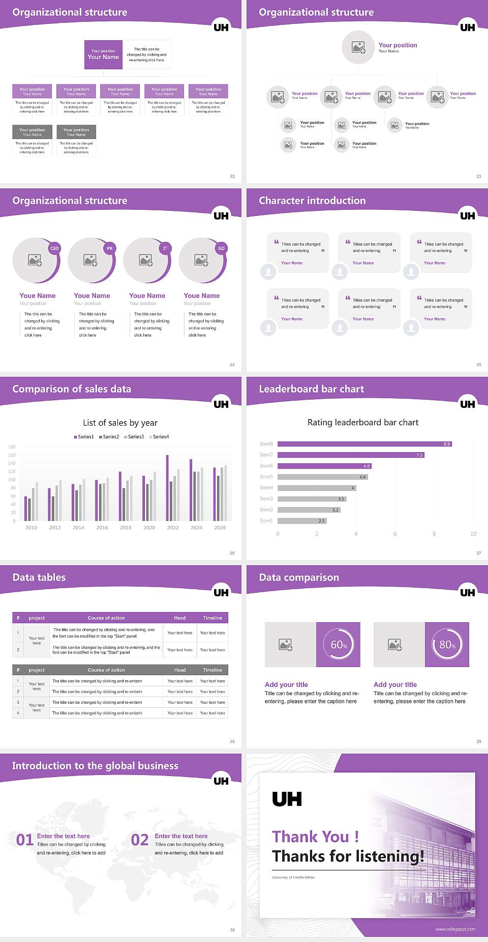 University of Hertfordshire Academic Presentation/Research Findings Report PPT Template4:3 ratio PPT effect preview image4