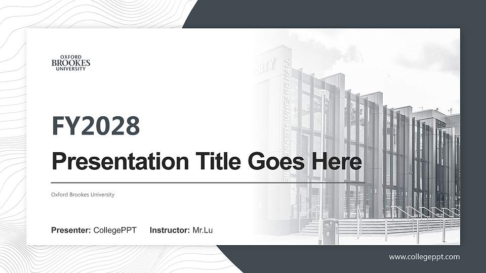 Oxford Brookes University Academic Presentation/Research Findings Report PPT Template16:9 ratio PPT effect preview image